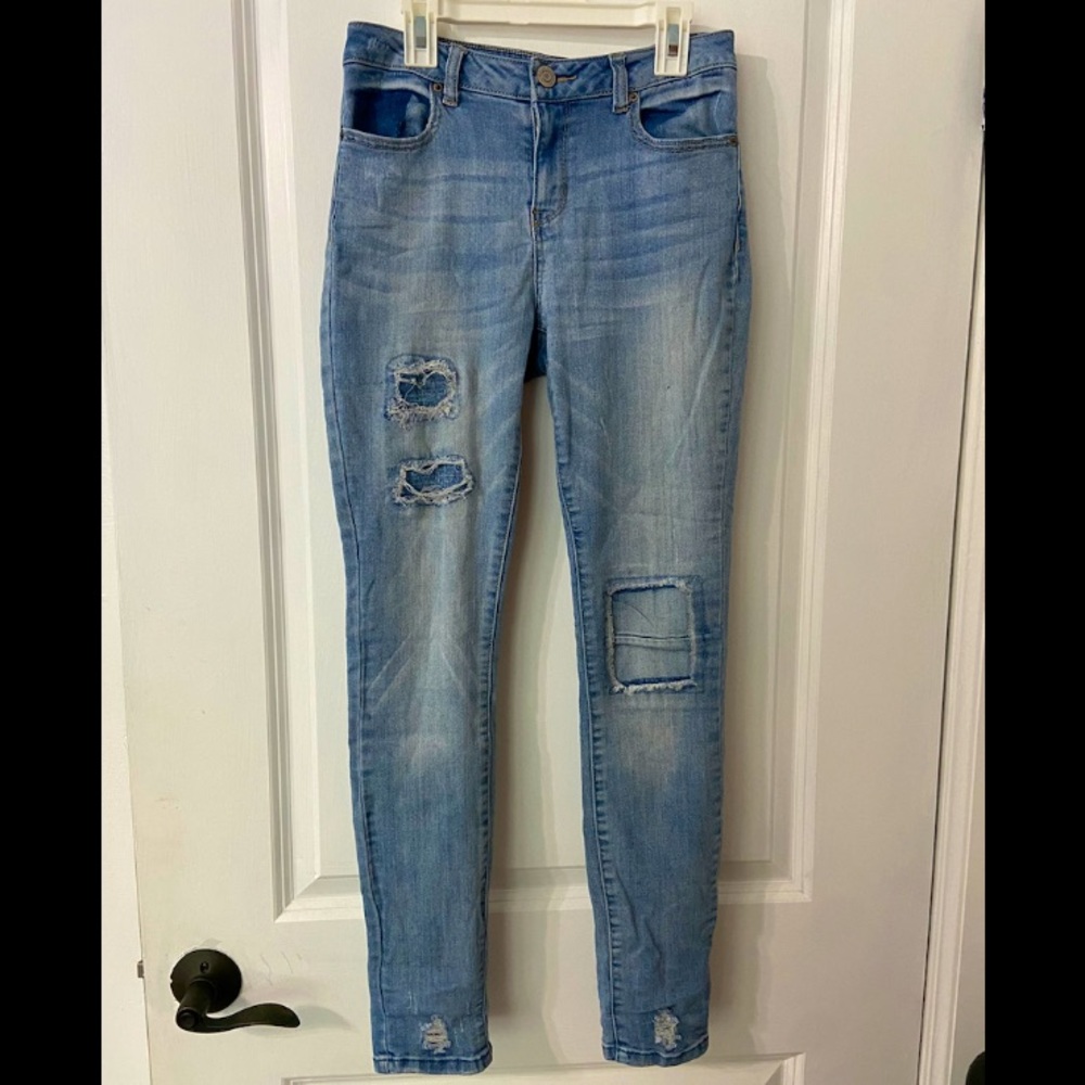 Patchwork Skinny Jeans // Size 7